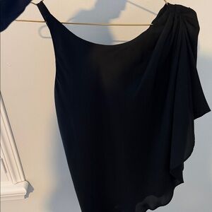 BCBGeneration Black One-Shoulder Draped Camisole